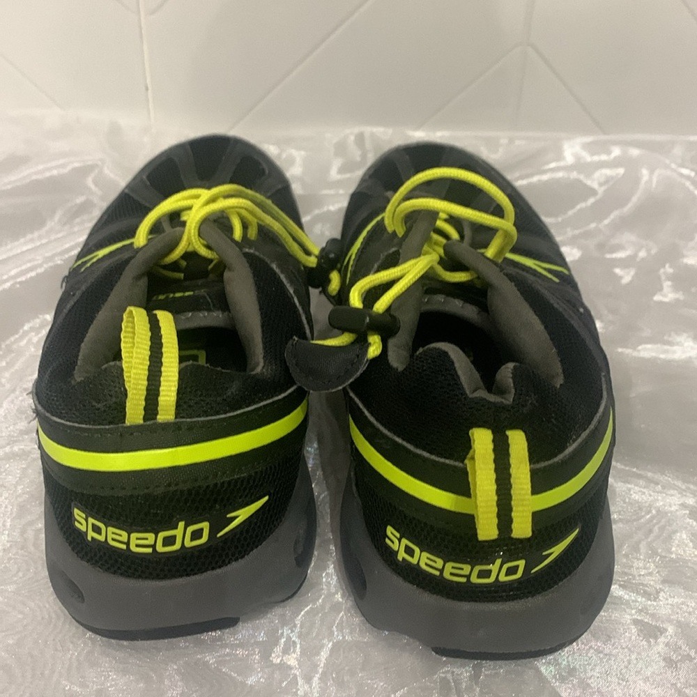 SPEEDO MEN’S HYDRO COMFORT 4.0 WATER SHOES Black Neon Yellow Bungee - Picture 5 of 15
